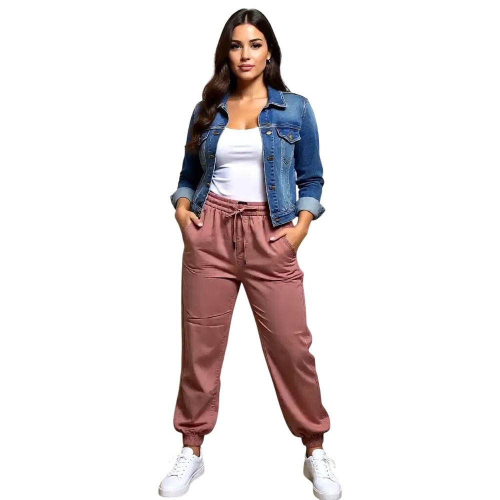 GAP Women Dusty Rose Utility Jogger Pants Elastic Waist Drawstring Pockets M NWT
